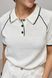Жіноче трикотажне поло з контрастною окантовкою. Білий id29 фото 3